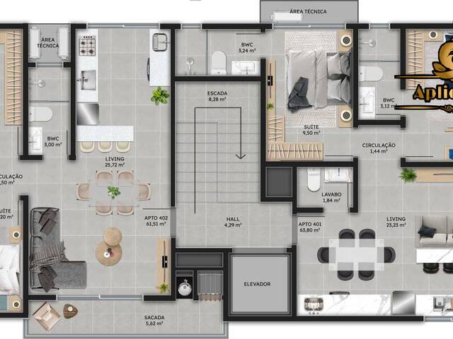 #1071 - Apartamento para Venda em Navegantes - SC