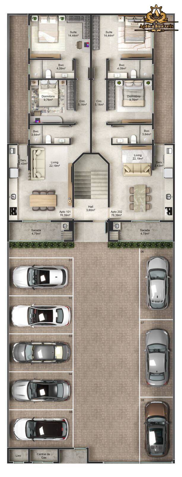 Apartamento à venda com 2 quartos, 75m² - Foto 3