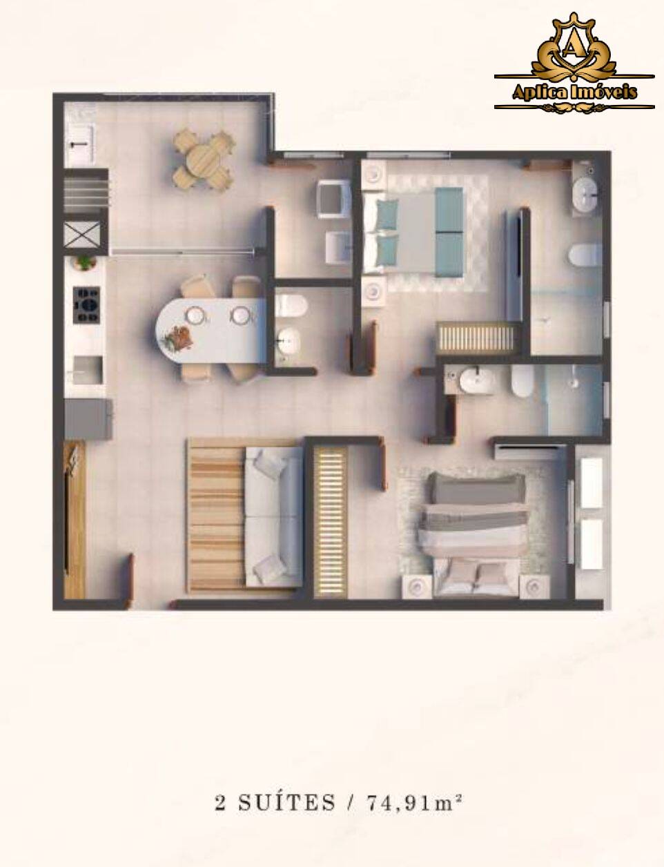 Apartamento, 2 quartos, 74 m² - Foto 9